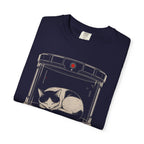 sleeping cat in observation chamber
