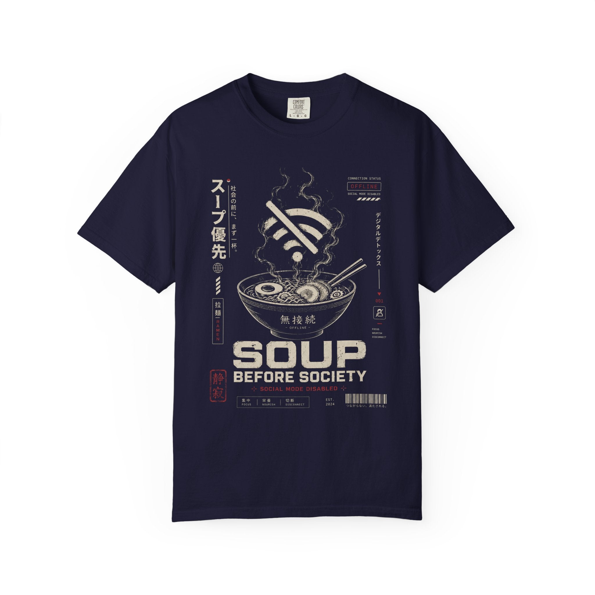 Disconnected cyber ramen indulgence