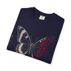 Fragile butterfly with dissolving wing