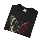 Fragile butterfly with dissolving wing