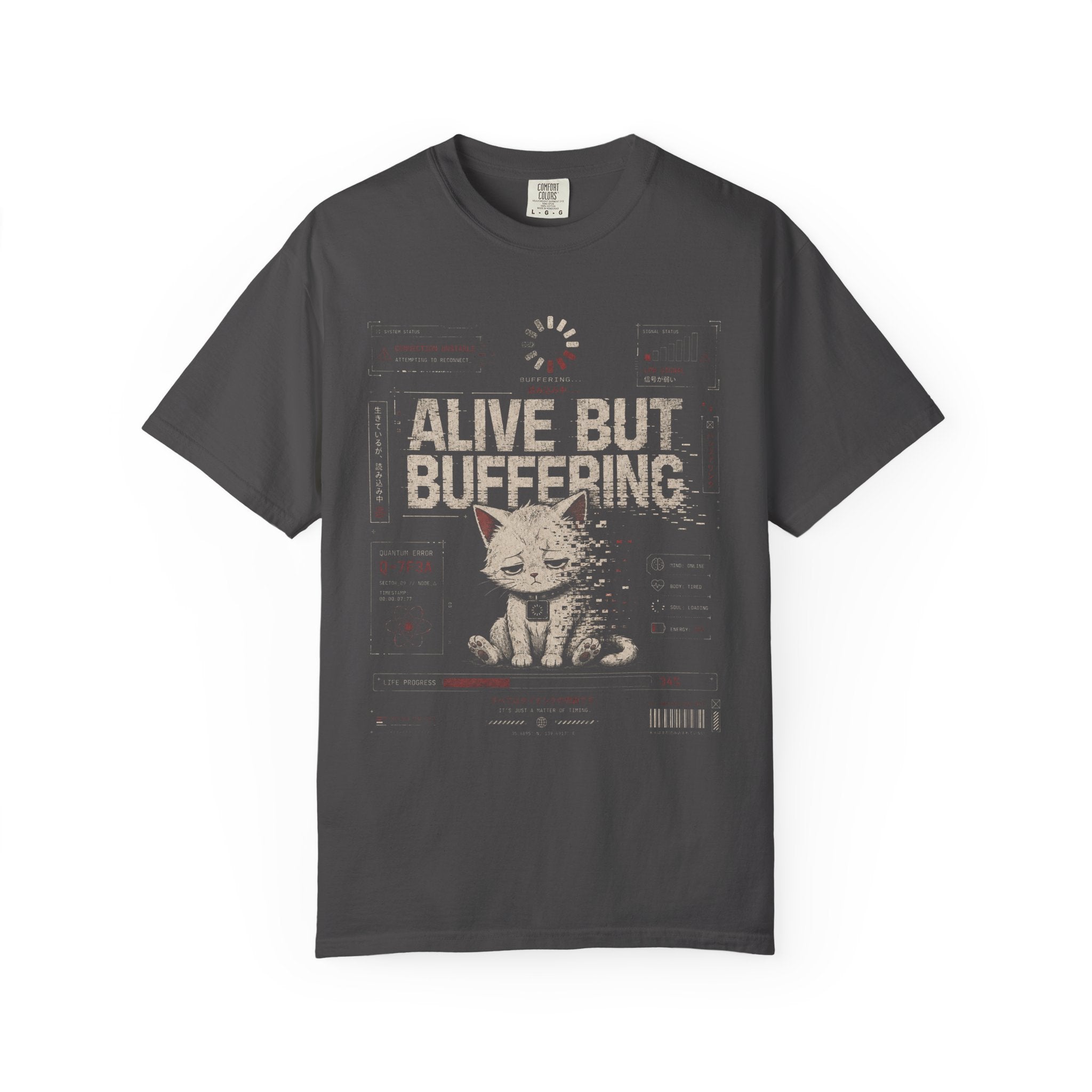 Alive but buffering a glitchy cat