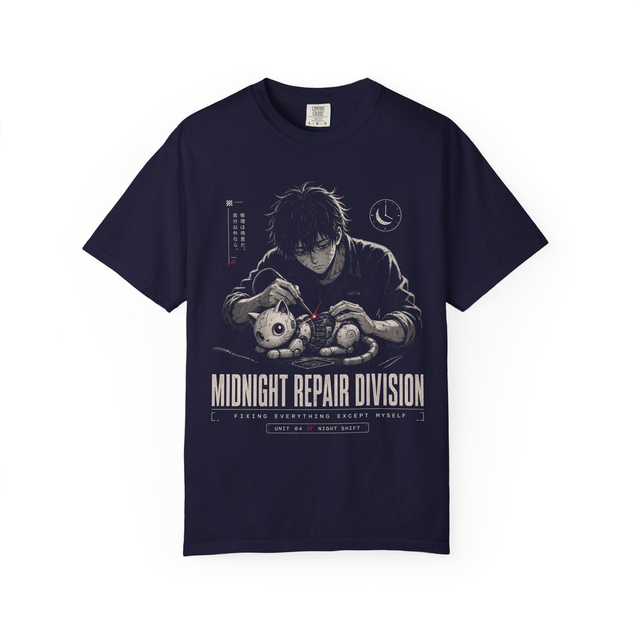 midnight repair mechanic and robotic cat