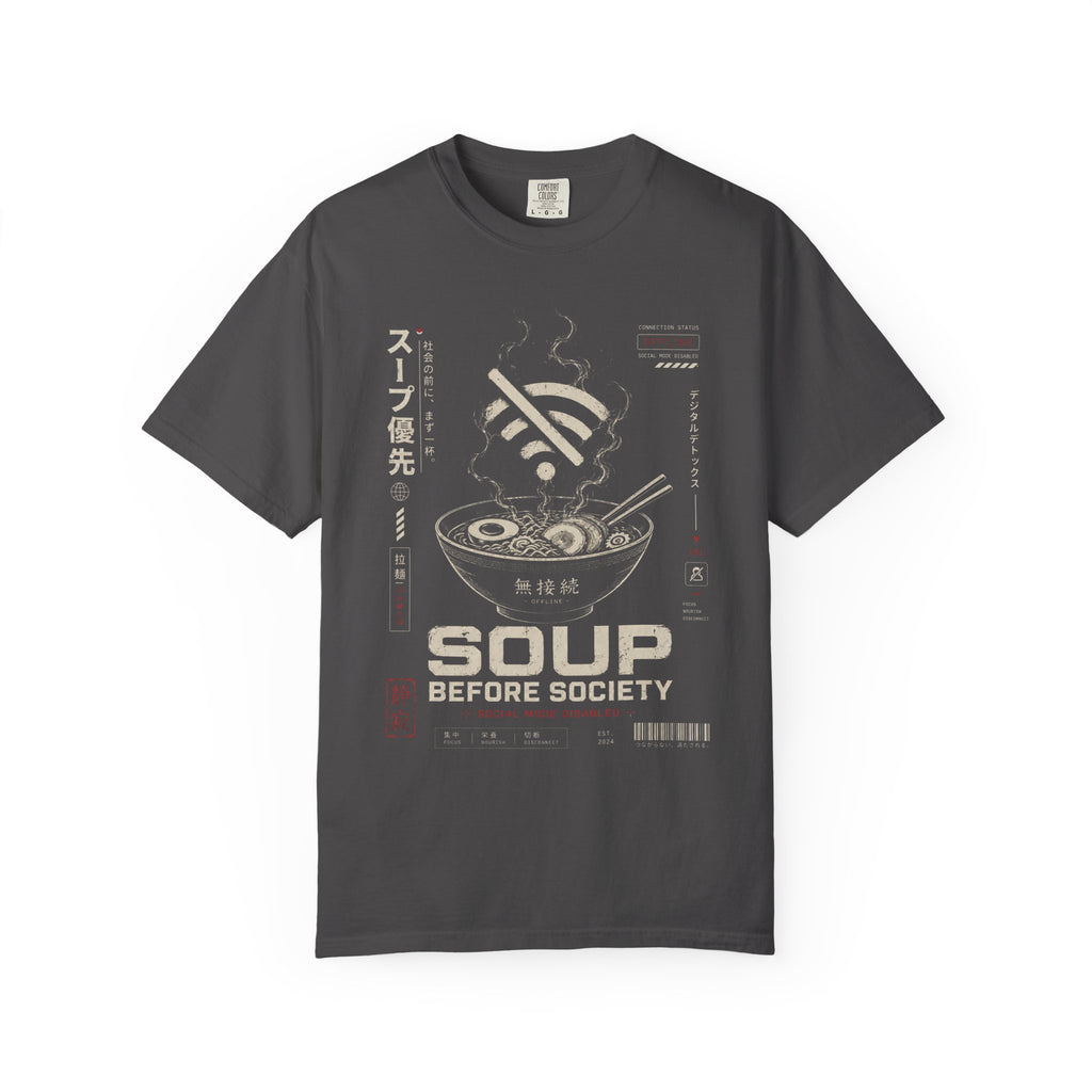 Disconnected cyber ramen indulgence