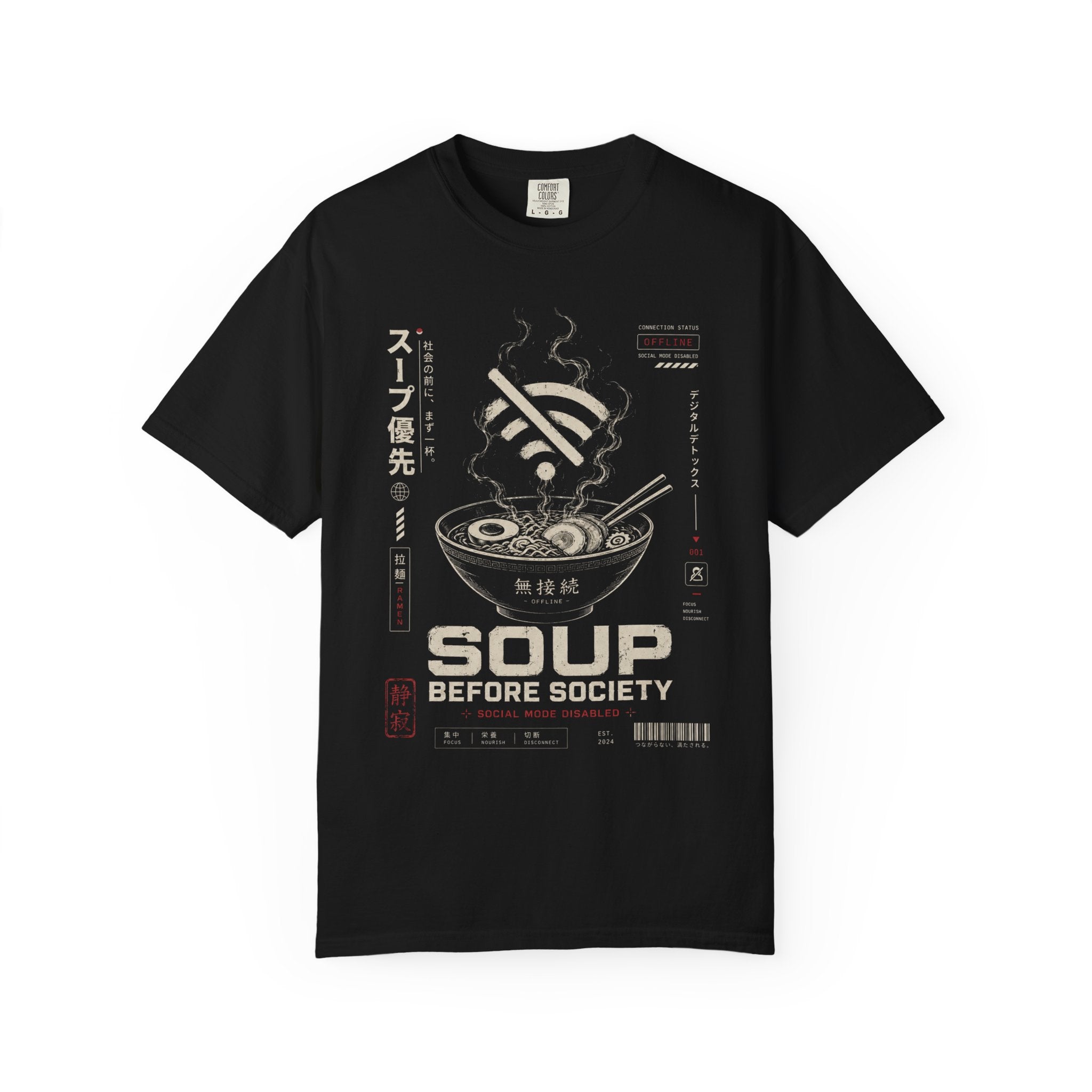 Disconnected cyber ramen indulgence