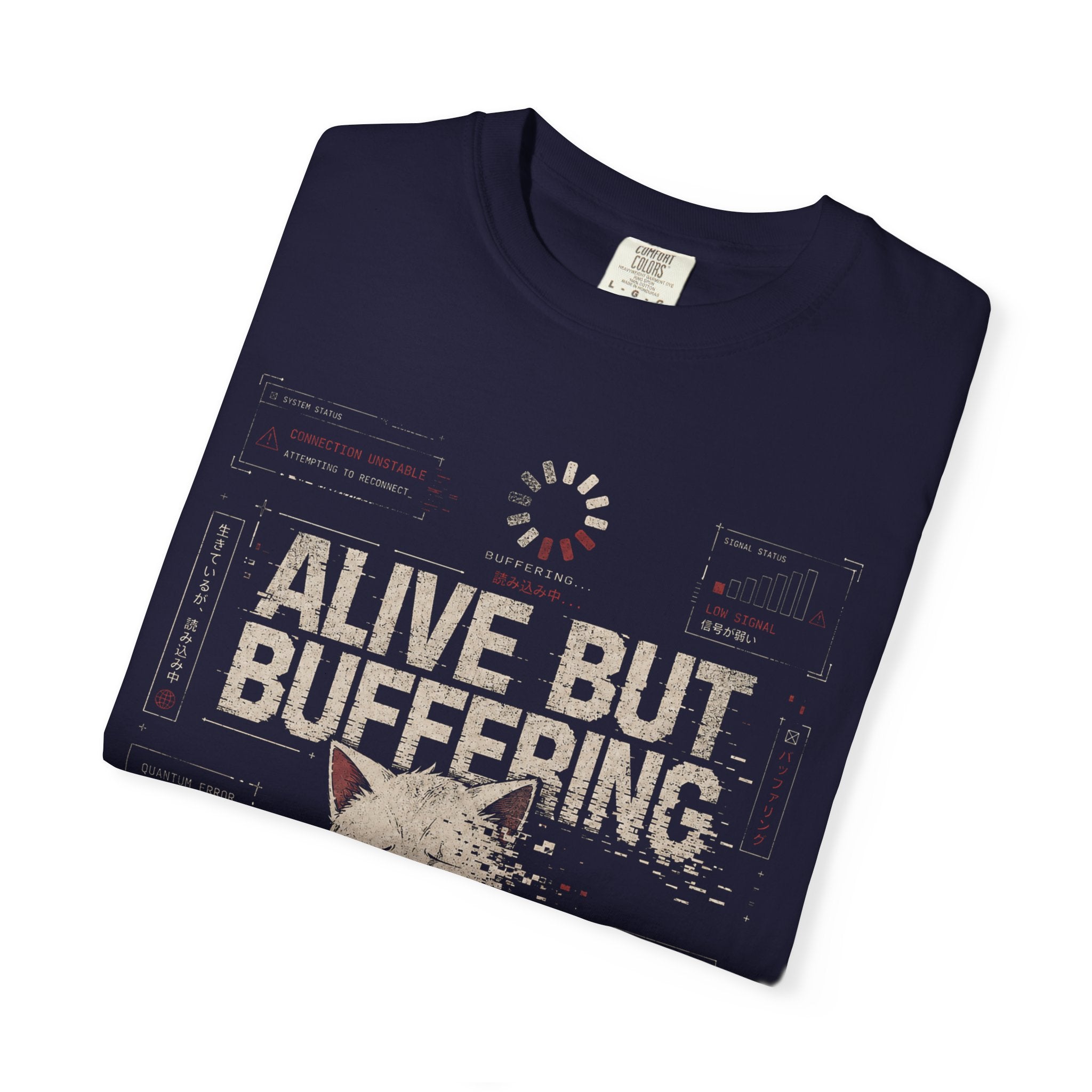 Alive but buffering a glitchy cat