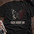 Fragile butterfly with dissolving wing