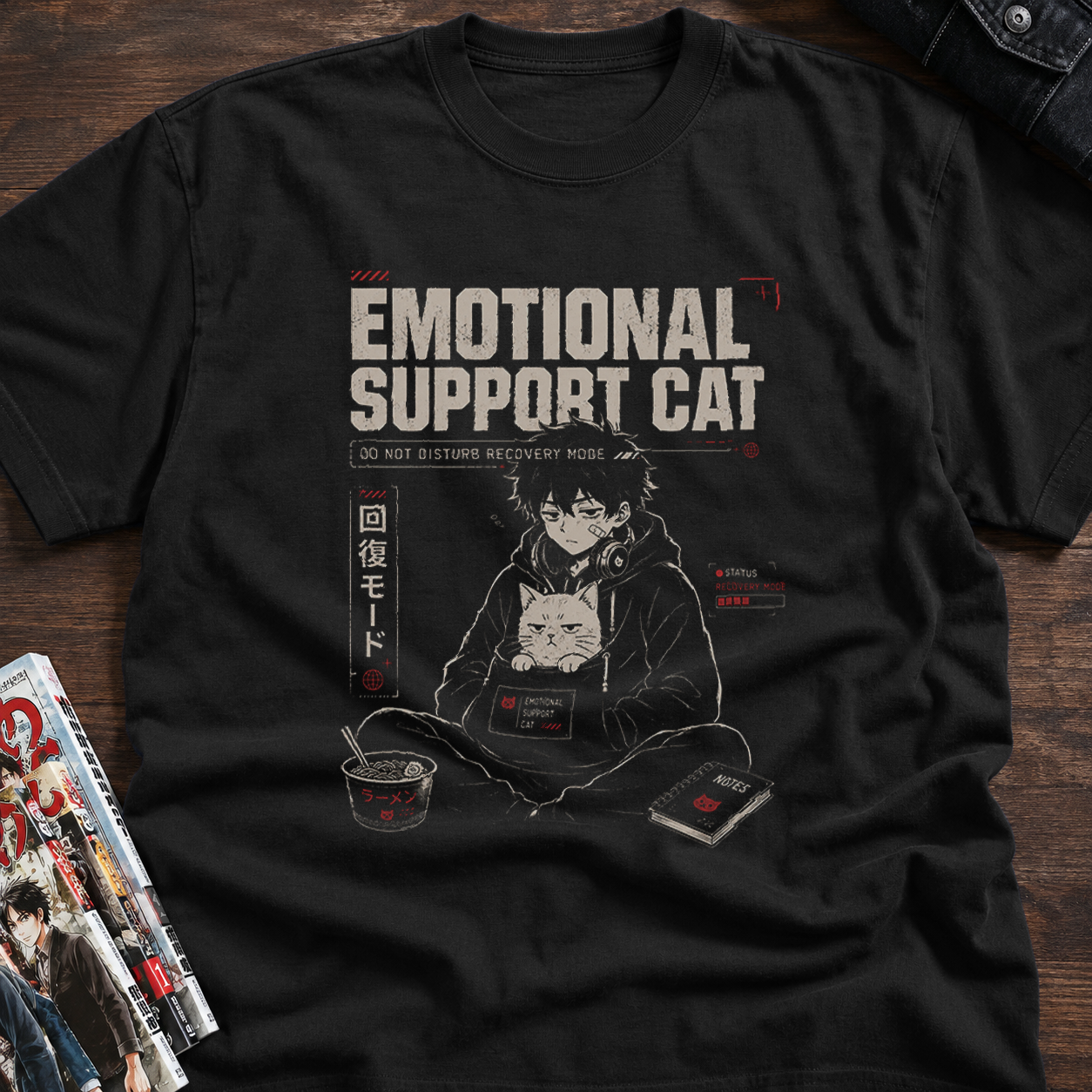 Emotional support cat in recovery mode