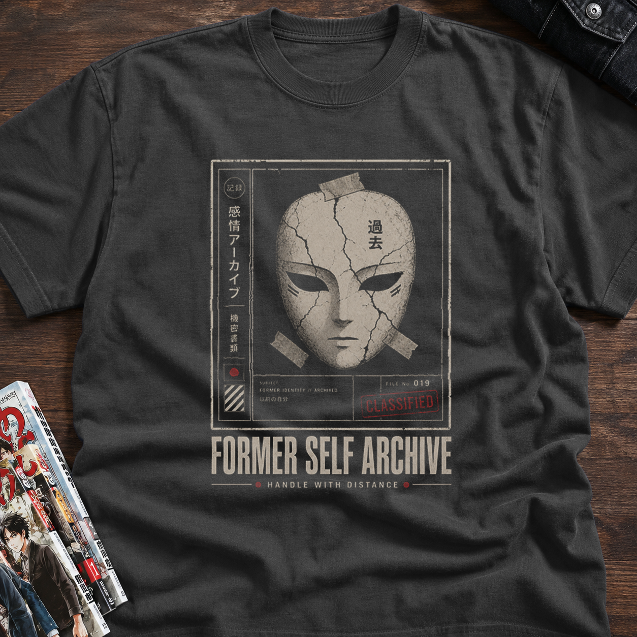 cracked anime mask archive print