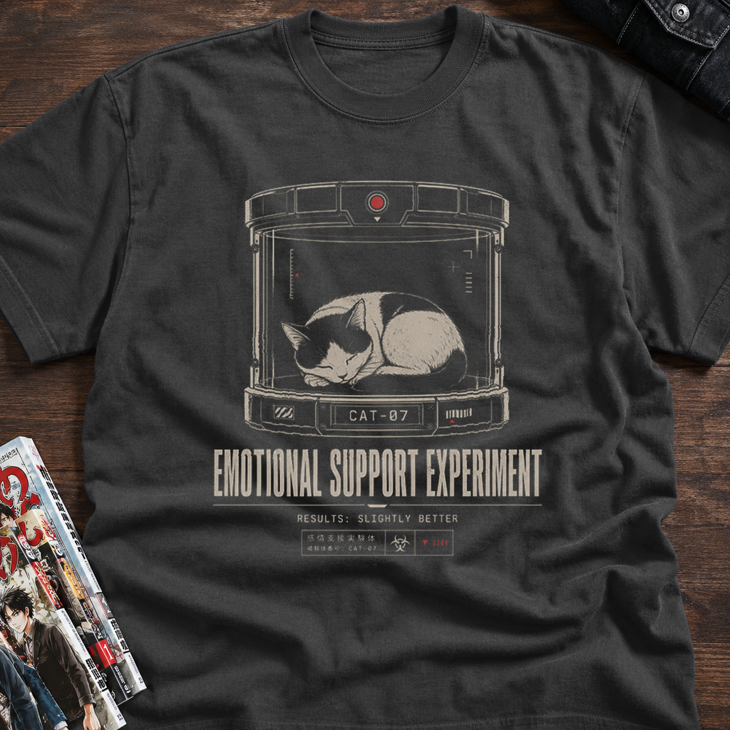 sleeping cat in observation chamber