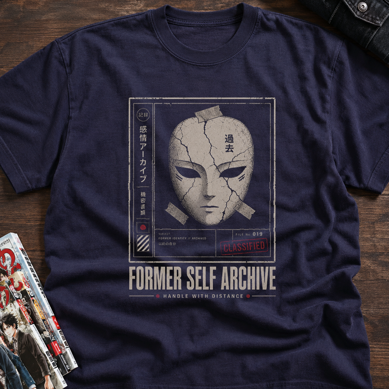 cracked anime mask archive print