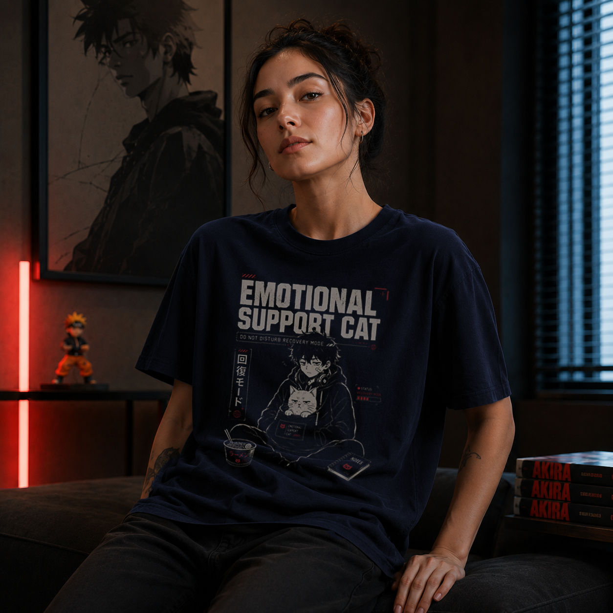 Emotional support cat in recovery mode