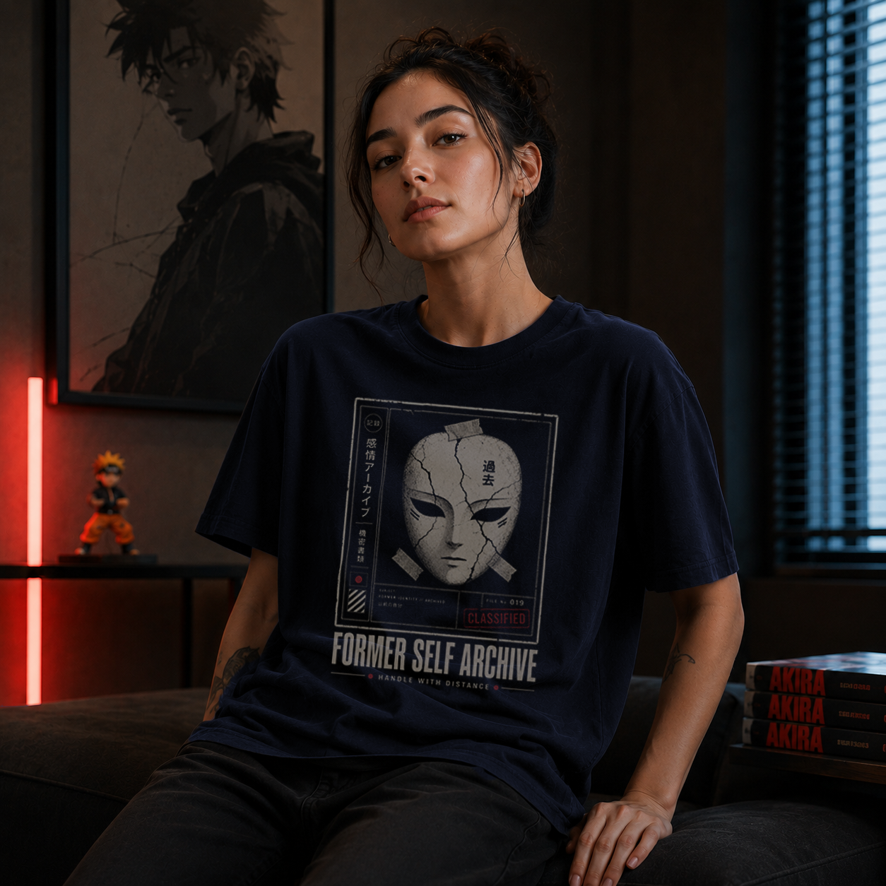 cracked anime mask archive print