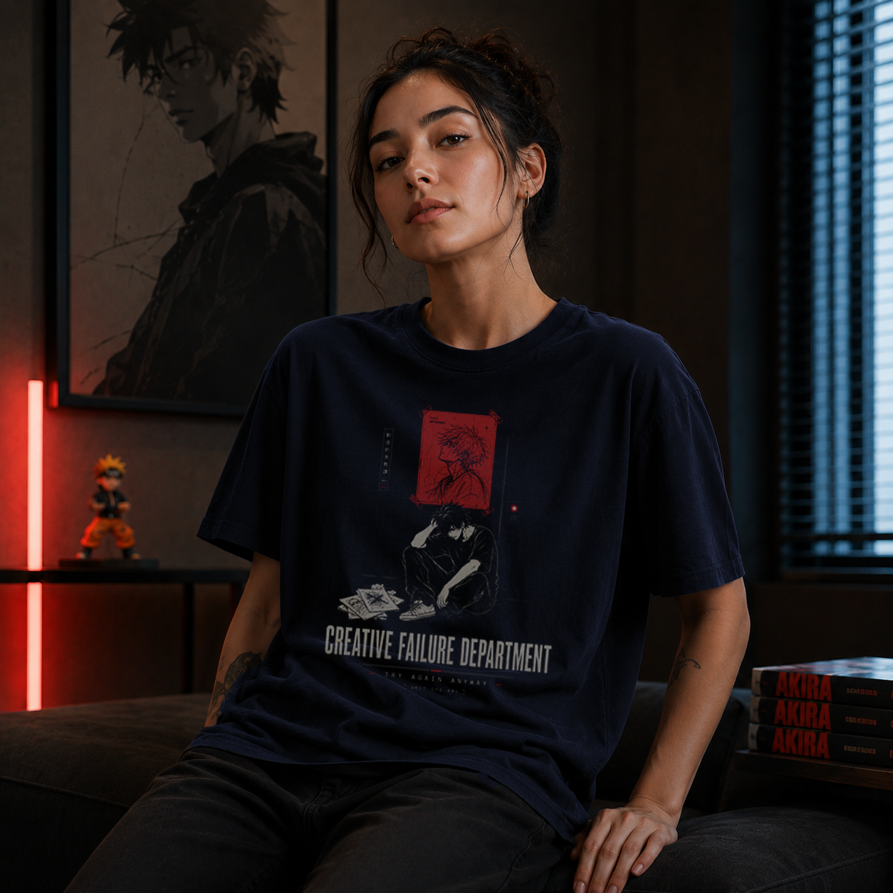 frustrated artist with glowing idea